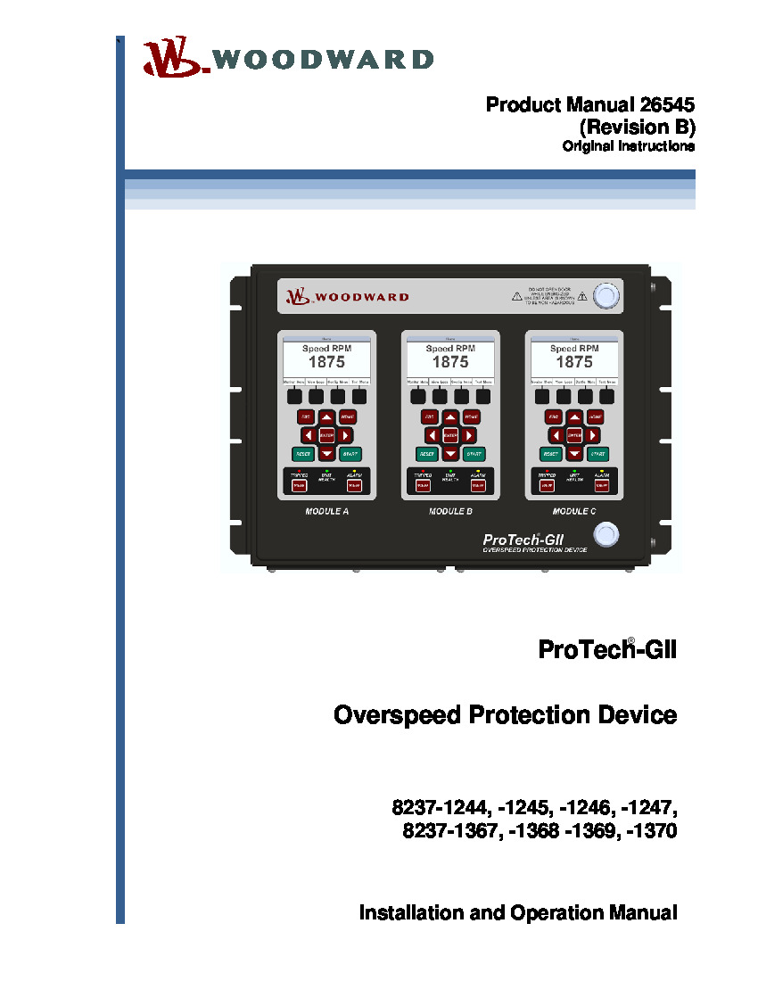 First Page Image of 8237-1368 ProTech-GII Installation Manual 26545.pdf